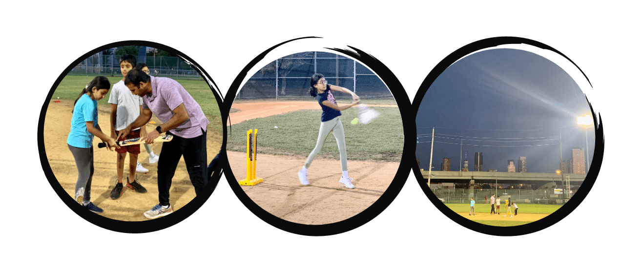 Cricket players training at Sparc Cricket Academy in Jersey City, NJ